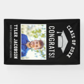 白黒モダン写真卒業パーティー 横断幕 (横)