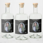 白黒モダン写真卒業 リキュールボトルラベル (ボトル)