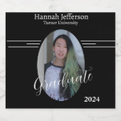 白黒モダン写真卒業 リキュールボトルラベル (シングルラベル)