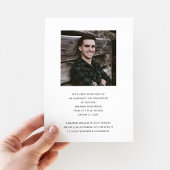 白黒モダン写真卒業 案内状