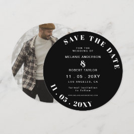 白黒モダン写真救Save The Date セーブザデート