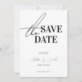 白黒モダン写真日付の保存 セーブザデート (正面)