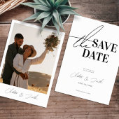 白黒モダン写真日付の保存 セーブザデート