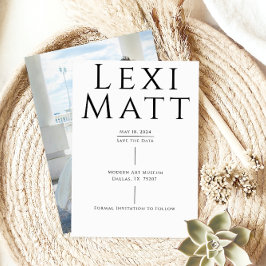 白黒モダン写真日付の保存 セーブザデート