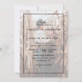 白黒モダン写真結婚の 招待状