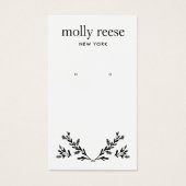 白黒モダン分岐耳飾り表示カード (正面)