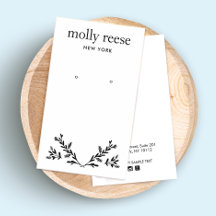 白黒モダン分岐耳飾り表示カード