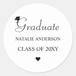 白黒モダン卒エレガント業 ラウンドシール