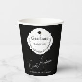 白黒モダン卒エレガント業 紙コップ (正面)