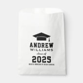 白黒モダン卒業カスタムパーティー フェイバーバッグ (正面)