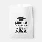 白黒モダン卒業カスタムパーティー フェイバーバッグ (正面)