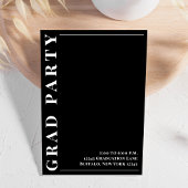 白黒モダン卒業写真テンプレート 案内状