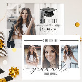 白黒モダン卒業式の日付を保存 | セーブザデート