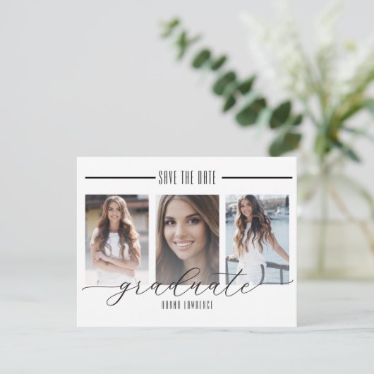 白黒モダン卒業式の日付を保存 | セーブザデート (スタンド正面)