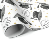 白黒モダン卒業式ラッピング紙 ラッピングペーパー (ロールコーナー)