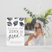 白黒モダン卒業発表 案内状 (スタンド正面)