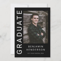 白黒モダン卒業発表