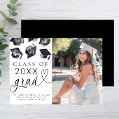 白黒モダン卒業発表 案内状