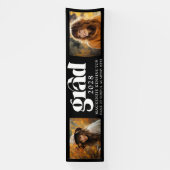 白黒モダン卒業2写真長 横断幕 (縦)