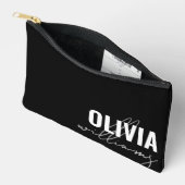 白黒モダン名モノグラム アクセサリーポーチ (見開き)