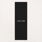 白黒モダン名前をカスタムする文字モノグラム ヨガマット (正面)