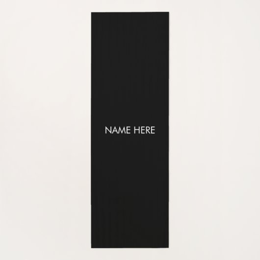 白黒モダン名前をカスタムする文字モノグラム ヨガマット (裏面)