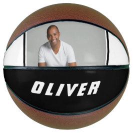 白黒モダン名前をカスタムする文字写真 バスケットボール