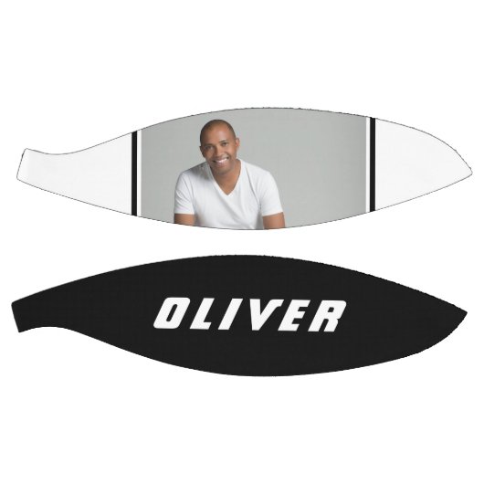 白黒モダン名前をカスタムする文字写真 バスケットボール (パネル)