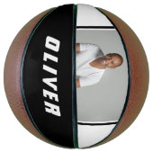 白黒モダン名前をカスタムする文字写真 バスケットボール (縦)