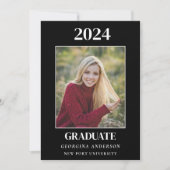 白黒モダン大学院パーティー 招待状 (正面)