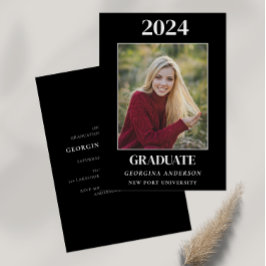 白黒モダン大学院パーティー 招待状