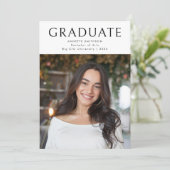 白黒モダン大学院写真卒業 案内状 (スタンド正面)