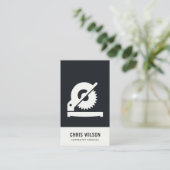 白黒モダン大工鋸具 名刺 (スタンド正面)