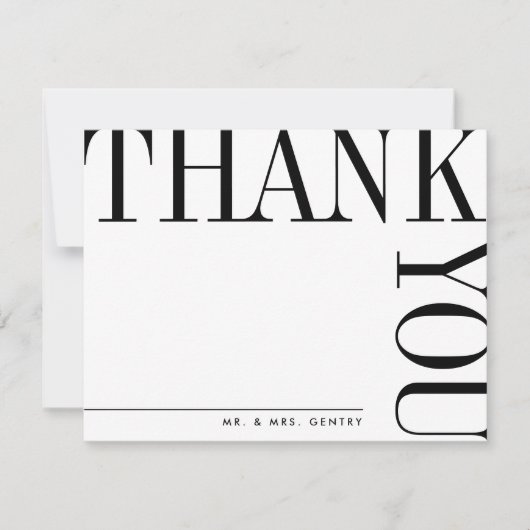 白黒モダン大文字サンキューカード サンキューカード (正面)