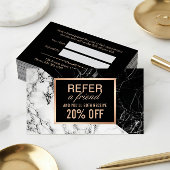 白黒モダン大理石が友人の紹介を参照 紹介カード