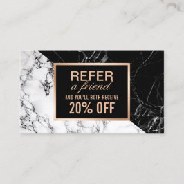 白黒モダン大理石が友人の紹介を参照 紹介カード