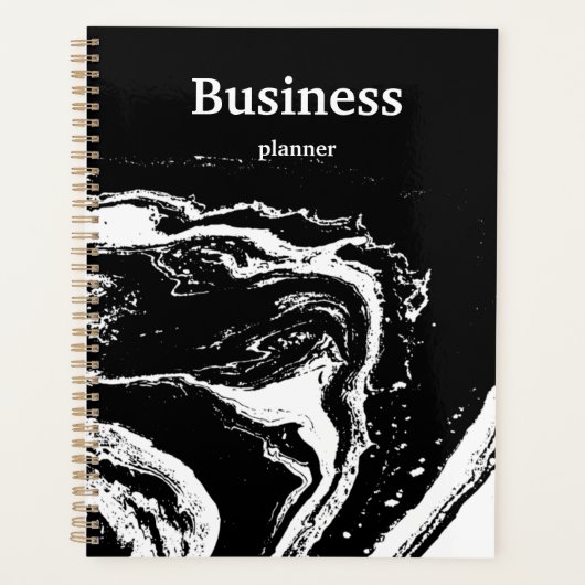白黒モダン大理石 プランナー手帳 (正面)