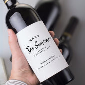 白黒モダン妊娠の発表 ワインラベル