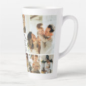 白黒モダン家族フォトコラージュ記念 カフェラテマグ (右)