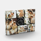 白黒モダン家族フォトコラージュ記念 フォトブロック (左)