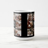 白黒モダン家族フォトコラージュ記念 モーフィングマグカップ (中央)