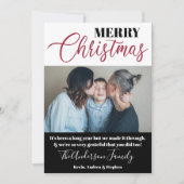 白黒モダン家族写真クリスマス2020 シーズンカード (正面)