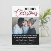 白黒モダン家族写真クリスマス2020 シーズンカード (スタンド正面)