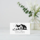 白黒モダン家清掃サービス 名刺 (スタンド正面)