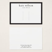 白黒モダン小ヘアクリップ表示カード (正面&裏面)