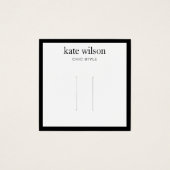 白黒モダン小ヘアクリップ表示カード (正面)