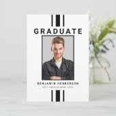 白黒モダン少年の卒業 案内状 (スタンド正面)