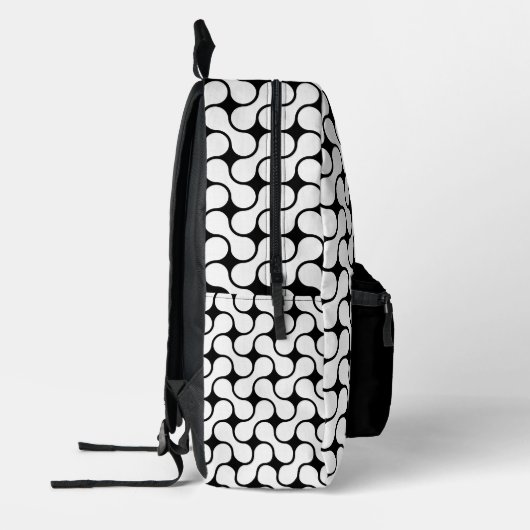 白黒モダン幾何学模様 プリントバックパック (左)