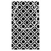 白黒モダン幾何学的モノグラムと名前 スモールペーパーバッグ (裏面)