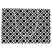 白黒モダン幾何学的モノグラムと名前 ラージペーパーバッグ (裏面)